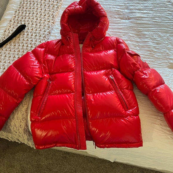 Moncler Coat Mens Size 2 Red worn 2x - Picture 5 of 6